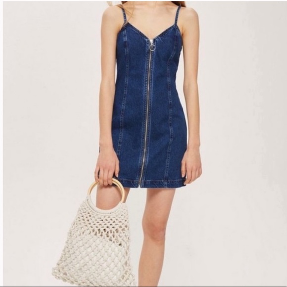 Topshop Dresses & Skirts - Top shop zip denim dress